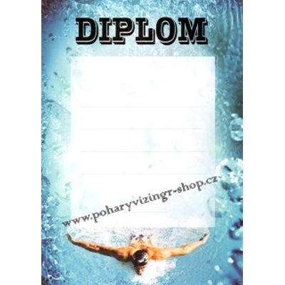 VIZINGR Plavání diplom A4 č.6 Plav.č.6 BEZ TEXTU – Zboží Dáma