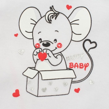 New Baby Dojčenský overal Mouse biely