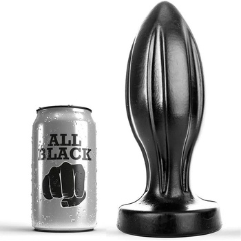 Image 1 of Анален разширител с ивици, 21см. - All Black Anal Plug (D-222817)