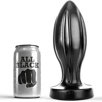 Анален разширител с ивици, 21см. - All Black Anal Plug (D-222817)