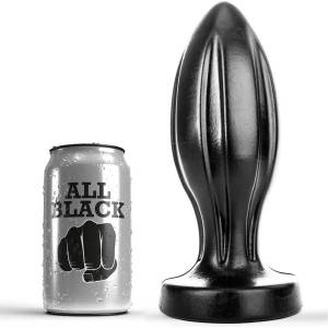  Анален разширител с ивици, 21см. - All Black Anal Plug (D-222817)