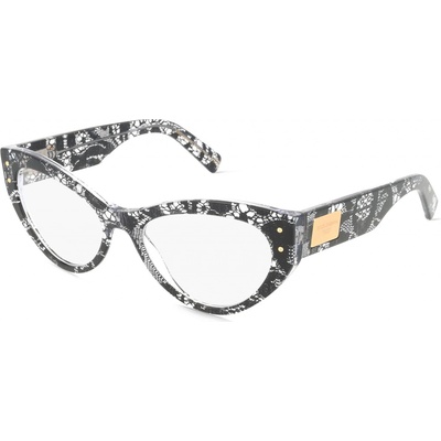 Dolce & Gabbana DG3403 Dámy-Brýle včetně čoček Celoobrubové Cateye Acetát-rámy černá vzorované