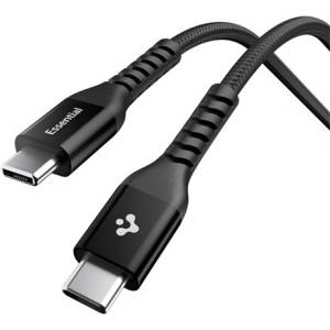 Spigen ESSENTIAL EB10010CCA кабел за данни Type-C - Type-C, 100 cm, ЧЕРЕН (ACA11103)