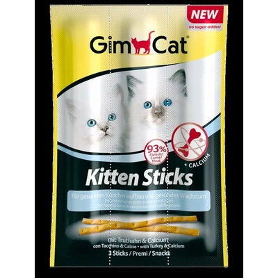 GimCat Sticks Саламени пръчици за малки котенца с месо от пуйка и калций 3 бр
