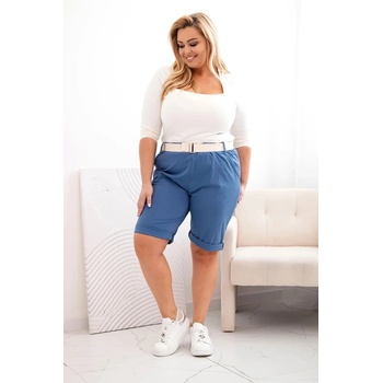 šortky Plus Size ART52231 s opaskom hnedá