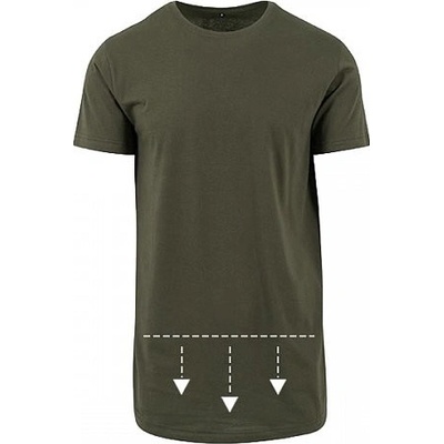 Pánské prodloužené triko Shaped Long Tee olivové