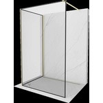 Mexen Kioto душ-преграда Walk-in 100 x 70 см, черна рамка, златно четкане (800-100-212-55-70-070)