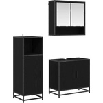 vidaXL Комплект мебели за баня 3 бр. Черния дъб 35 x 37, 5 x 100 см (3402386)