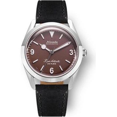 Nivada Grenchen Super Antarctic 3.6.9 Black - Brown Leather