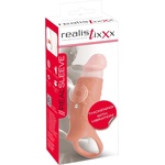 Realistixxx - пенис удължител с вибрация и отвор - телесен цвят