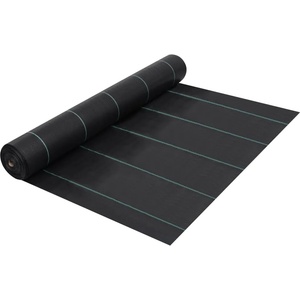 vidaXL Мрежа за мулчиране, матово черна, 1x50 м, PP (313061)