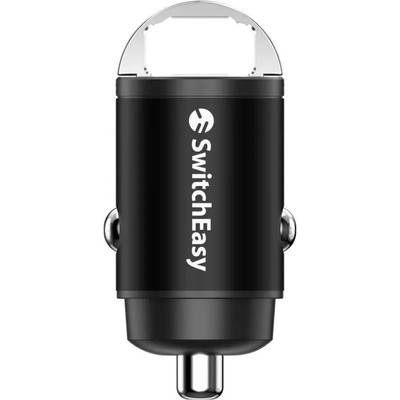 SwitchEasy PowerBuddy 30W Car Charger - зарядно за кола с USB-C и USB изходи и с технологии за бързо зареждане на мобилни устройства (черен)