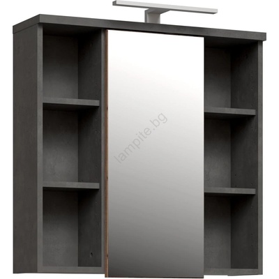 Forte Стенно шкафче за баня с огледало venom - антрацит/кафяв (fr0105)