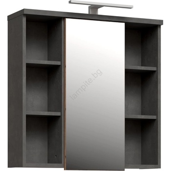 Forte Стенно шкафче за баня с огледало venom - антрацит/кафяв (fr0105)
