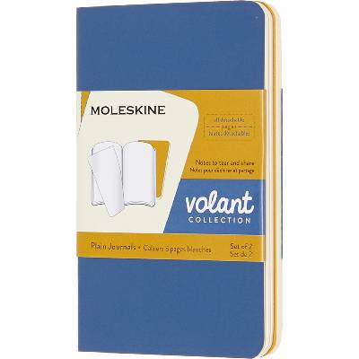 Тетрадки без редове Moleskine Volant XS сини и жълти 2 бр (QP703B41M17)