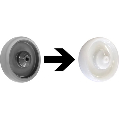 Sada polyamidových koliesok, 2 pevné a 2 otočné, Ø 125 mm