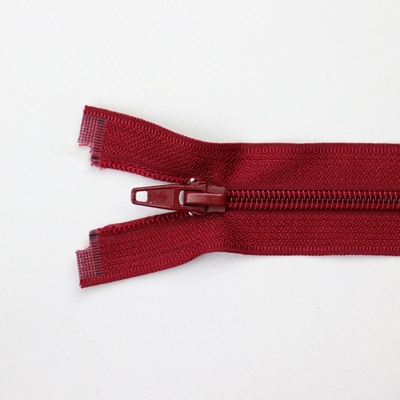 Pro Háčkování Spirálový zip dělitelný 60 cm bordó
