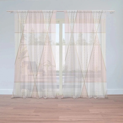 Záclony Růžovošedé jehlany: 2 ks - 150x250 cm - Sablio