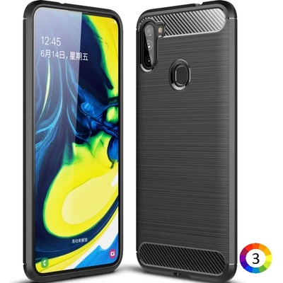 Samsung Galaxy A11 Удароустойчив Carbon Fiber Калъф и Протектор
