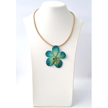 Image 1 of Dannyra Колие с естествена орхидея Мокара в тюркоаз Dannyra Jewels