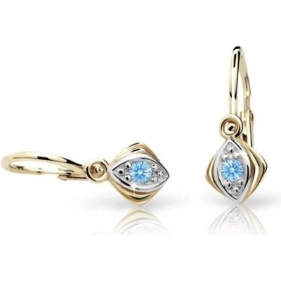 Cutie Jewellery zlaté detské náušnice C1897-10-X-1 svetlo modrá