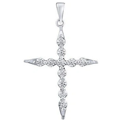 SILVEGO Strieborný prívesok krížik Gamiel s čírymi Brilliance Zirconia MW0524P