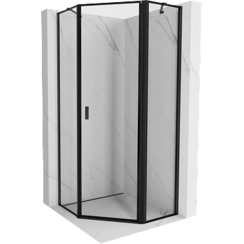 Image 1 of Mexen Mist петстенна душ кабина, отваряема надясно 100 x 100 см, черна рамка, черно - 8A8-100-100-70-70-P (8A8-100-100-70-70-P)