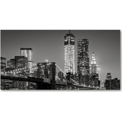 Foto obraz sklo tvrzené Manhattan noc 100x50 cm