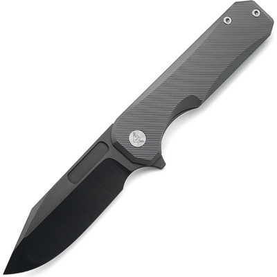 Ameight Knives Preyert II-DLC + Hand Satin M390 balde,Dark grey PVD Ti And CF
