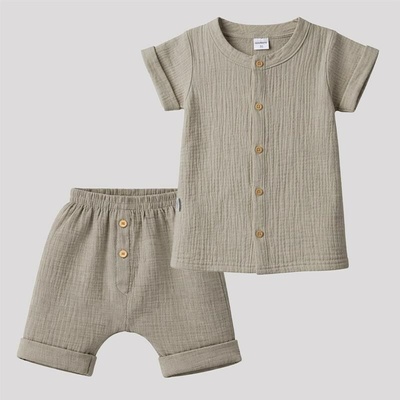 New Baby Dojčenská mušelínová košeľa s kraťasmi linen