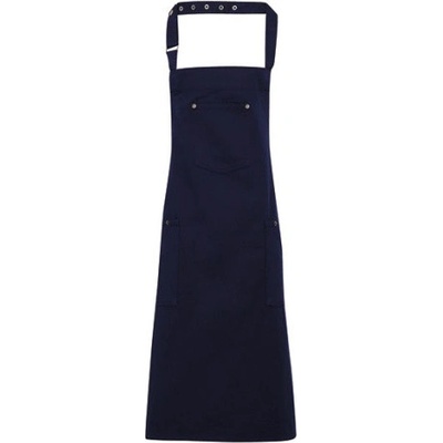 Premier Workwear Bavlněná dlouhá chino zástěra za krk PR132 Navy Pantone 2766 72x86cm