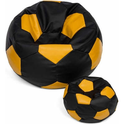 TopKing sedací vak lopta XXXL 100 cm + podnožník XL 35 cm čierno/žltý