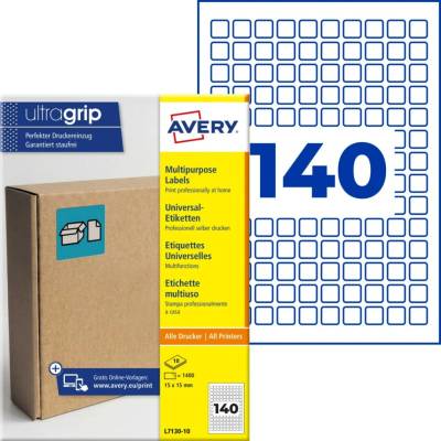 Avery Zweckform L7130-10 Čtvercové etikety 15x15 mm 1400 ks bílé
