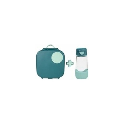 B.box Box na občerstvenie stredný + Fľaša Sport na pitie 450 ml set emerald forest