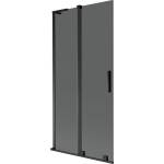 Mexen Velar L параван за вана, плъзгащ се с 2 крила 90 x 150 cm, графит, черен - 896-090-003-41-70 (896-090-003-41-70)