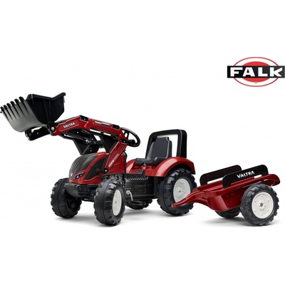 FALK Šlapací traktor Valtra S4 s nakladačem a vlečkou – Sleviste.cz