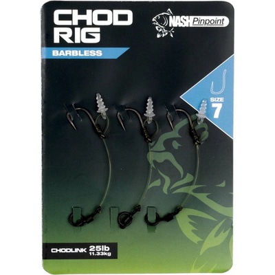 Kevin Nash Hotový Náväzec Chod Rig Barbless veľ.7 3 ks