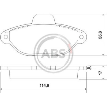 A.B.S. Sada brzdových platničiek kotúčovej brzdy 36854