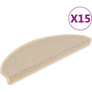 vidaXL Самозалепващи стелки за стълби сизал 15 бр 65x21x4 см бербер