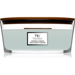 WoodWick Sagewood & Seagrass ароматна свещ с дървен фитил (hearthwick) 453, 6 гр