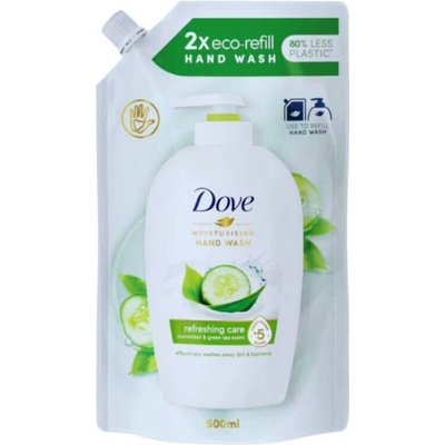 Dove refreshing care cucumber & green tea tekuté mydlo náhradná náplň 500 ml