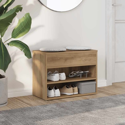 vidaXL Пейка за обувки Дъб артизан 60x30x45 см Инженерна дървесина (856755)