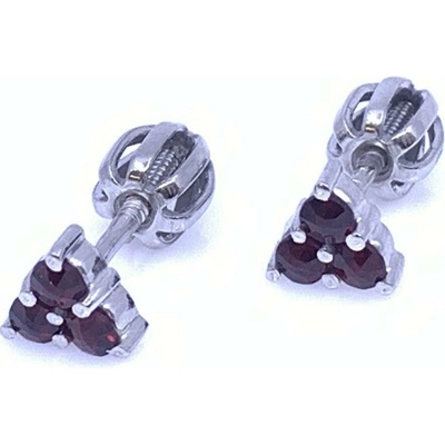 Český Granát Jan Kos jewellery Stříbrné náušnice s granátem 13036545002