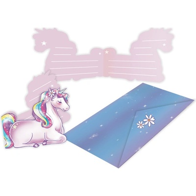 Jednorožec pozvánky 8 ks Amscan – Hledejceny.cz