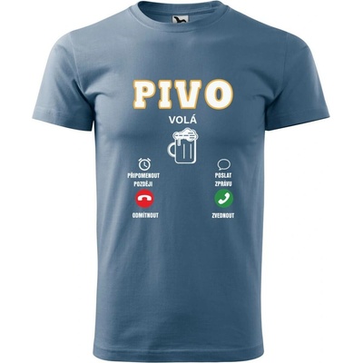 Dobrý Triko pánské tričko Pivo volá Denim