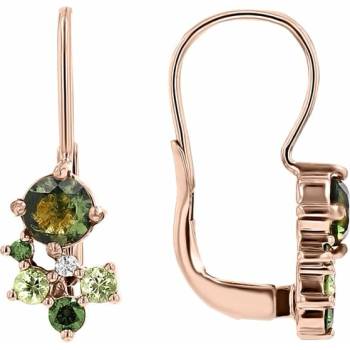 Eppi Cluster náušnice s vltavínmi, zafírmi a diamantmi Gita E48167