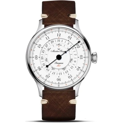 MeisterSinger Pangaea Day Date 365 PDD365901 - Tmavě hnědý kožený řemínek