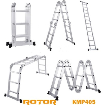 ROTOR Стълба алуминиева, мултифункционална, 4x5 стъпала, 5.7 м, ROTOR KMP405 (KMP405)