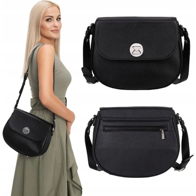 Malá čierna kožená crossbody kabelka z pravej kože