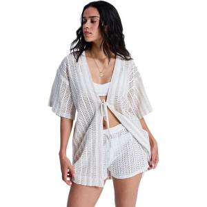 ROXY Moana Story short sleeve kimono - Grey (Pebble)